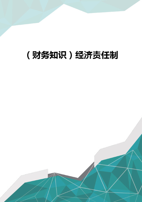 (财务知识)经济责任制