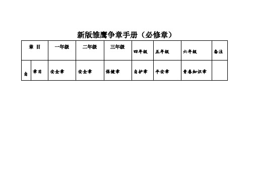 小学新版雏鹰争章手册