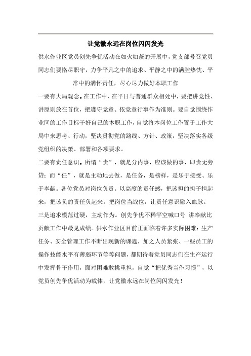 让党徽永远在岗位闪闪发光