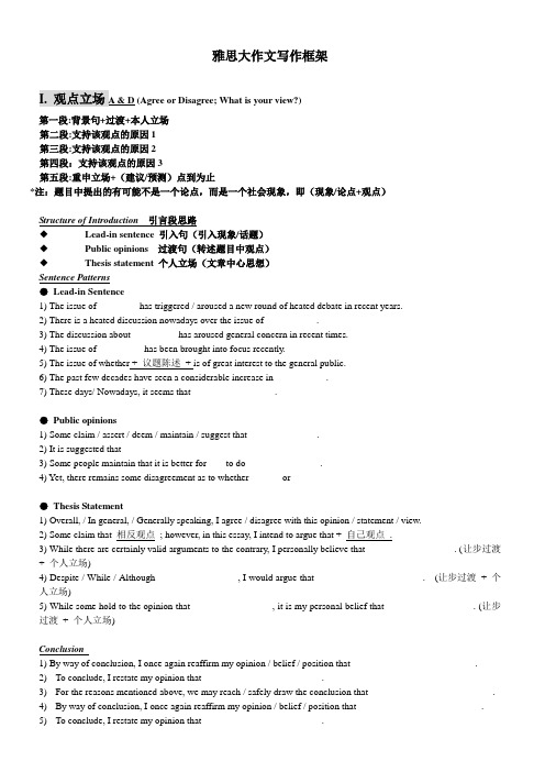雅思大作文写作模式