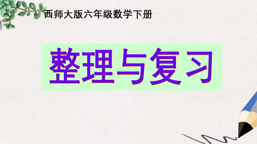 西师大版小学六年级数学下册 整理与复习精品ppt课件