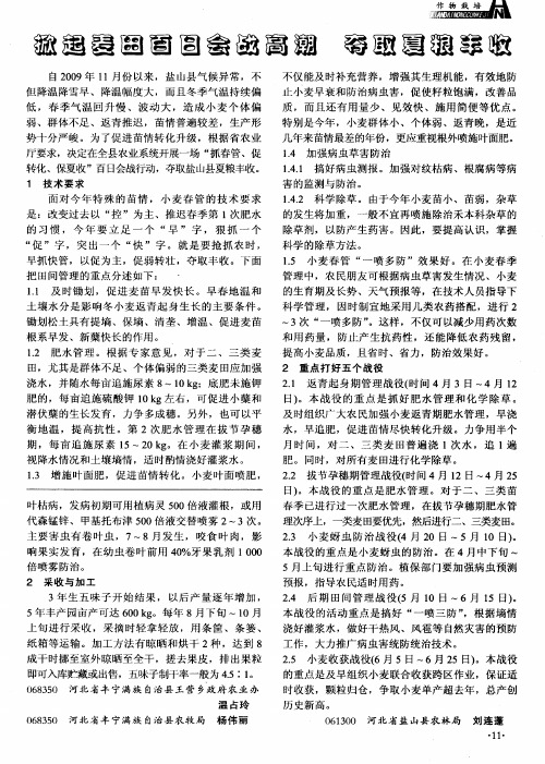 掀起麦田百日会战高潮夺取夏粮丰收