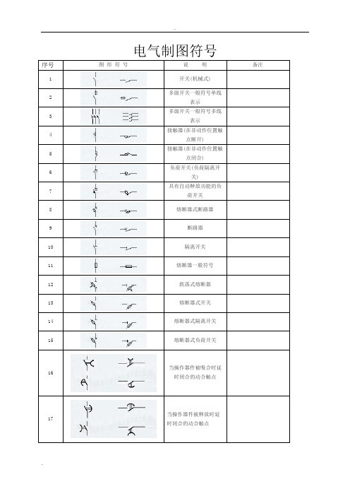 电气识图常用图形符号