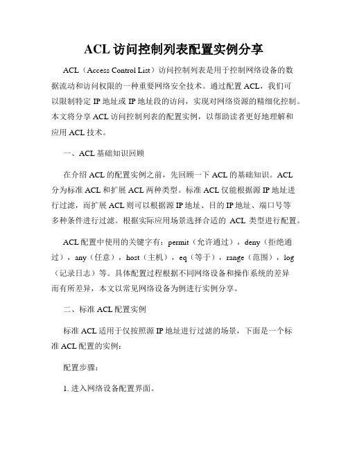 ACL访问控制列表配置实例分享