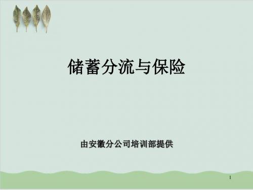 储蓄分流与保险讲义课程PPT课件( 37页)