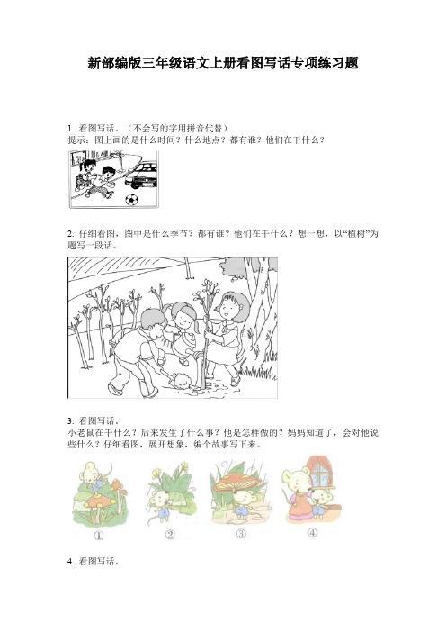 新部编版三年级语文上册看图写话专项练习题
