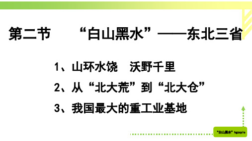 2020-2021学年人教版地理八年级下册6.2%20“白山黑水”——东北三省课件