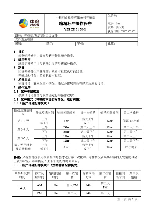 输精标准操作程序