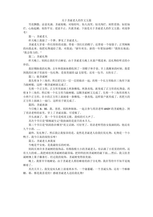 关于圣诞老人的作文五篇