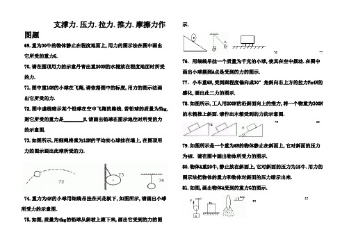 支持力、压力、拉力、推力、摩擦力、重力作图
