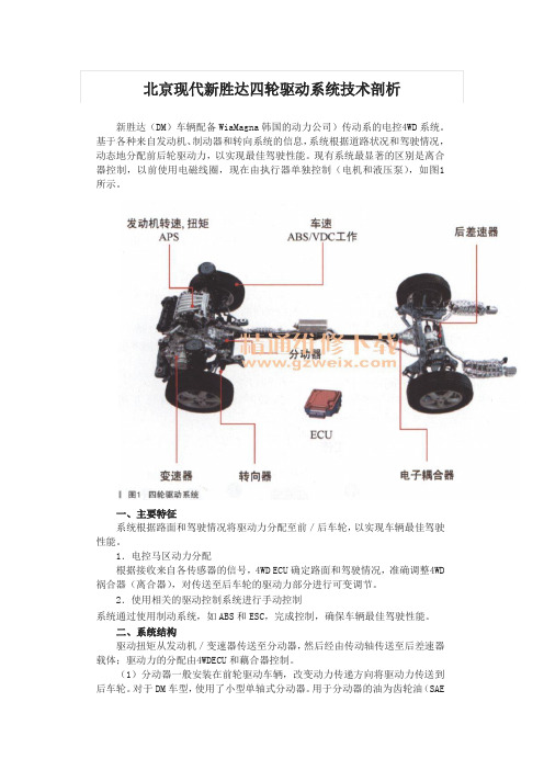 剖析北京现代新胜达四轮驱动系统技术