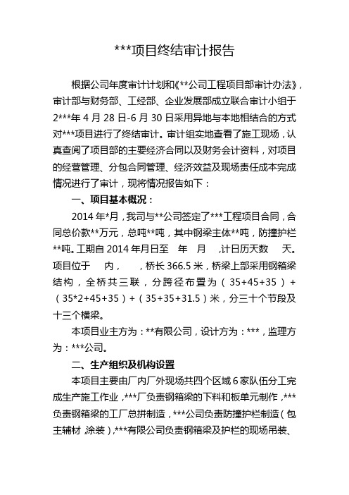 项目终结审计报告