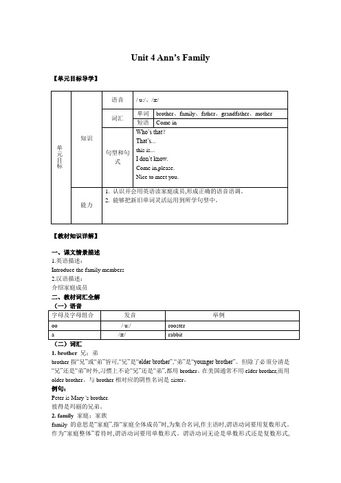小学英语精讲精析 Ann’s Family