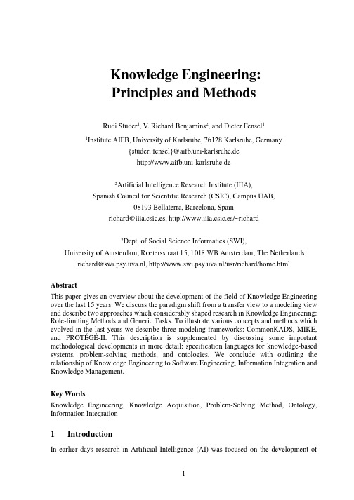 Knowledge Engineering-Principles And Methods