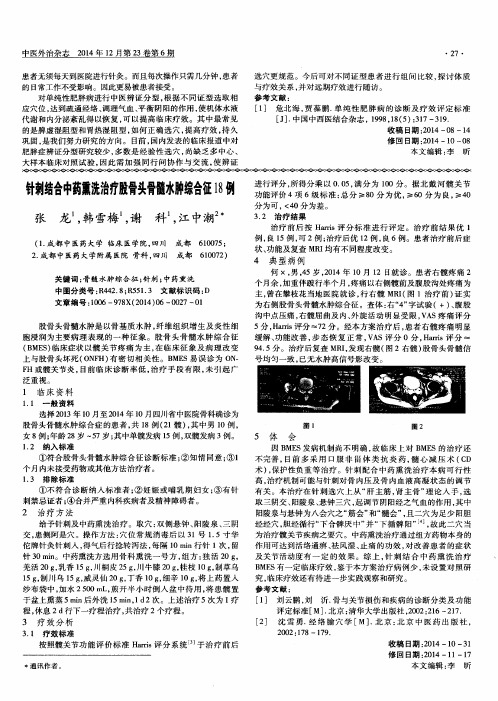 针刺结合中药熏洗治疗股骨头骨髓水肿综合征18例