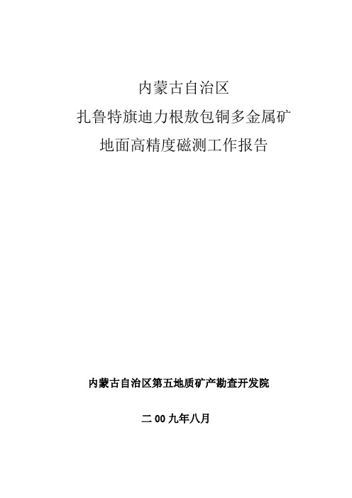 扎鲁特磁法报告