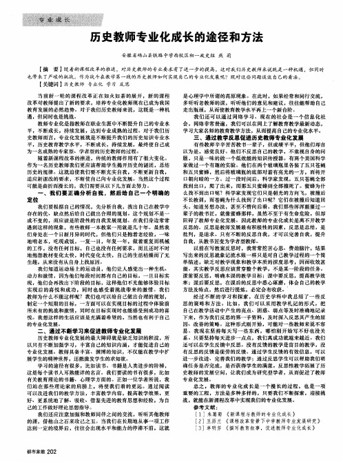 历史教师专业化成长的途径和方法