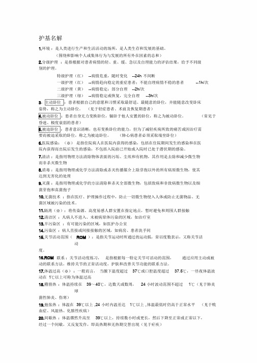 基础护理学名词解释课件.doc