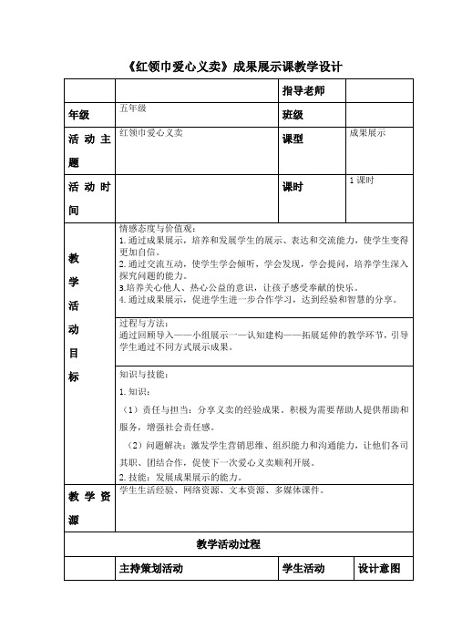 小学综合实践活动《会服务活动  4.红领巾爱心义卖行动》优质课教案_8
