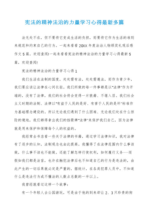 宪法的精神法治的力量学习心得最新多篇
