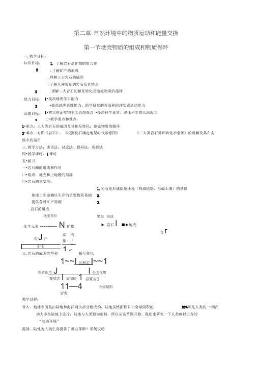 2.1《地壳的物质组成和物质循环》教案(湘教版必修1)