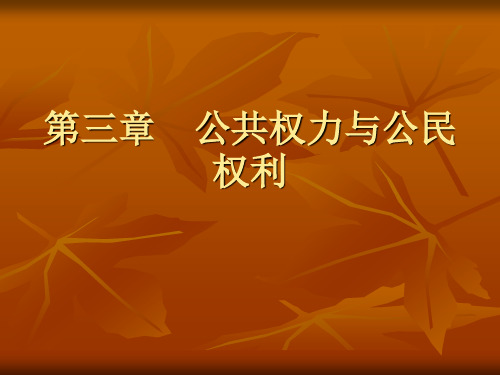 第三章 公共权力与公民权利