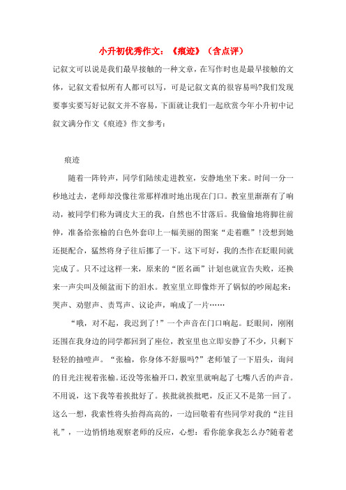 小升初优秀作文：《痕迹》(含点评)