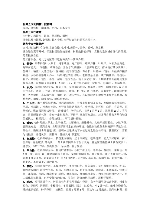 世界五大公园树