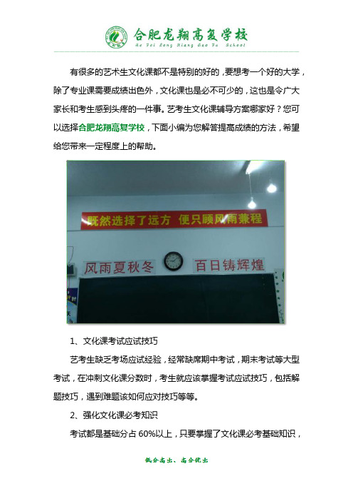 艺考生文化课辅导方案