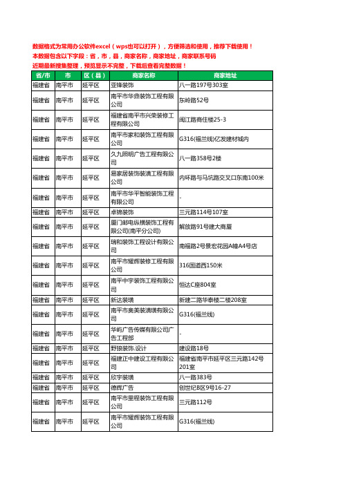 2020新版福建省南平市延平区建筑装潢有限公司工商企业公司商家名录名单黄页联系电话号码地址大全27家