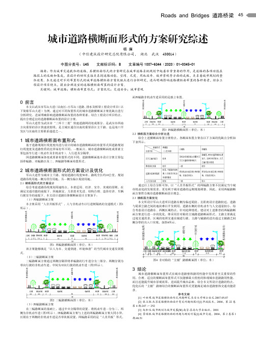城市道路横断面形式的方案研究综述