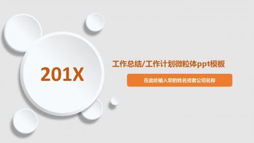 工作总结和计划微粒体PPT模板