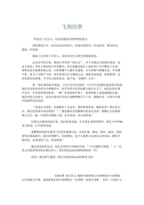 初中作文 飞翔的梦-精品