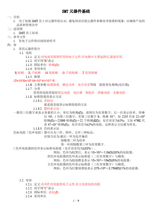 SMT元器件基础
