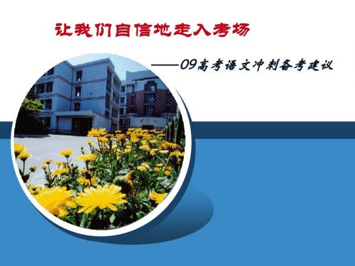 09高考语文冲刺备考建议