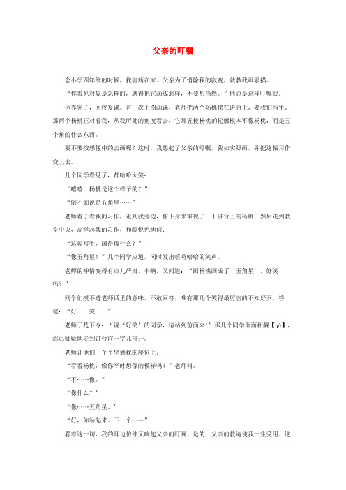 四年级语文上册 第八单元 32《父亲的菜园》拓展阅读 父亲的叮嘱素材 鲁教版