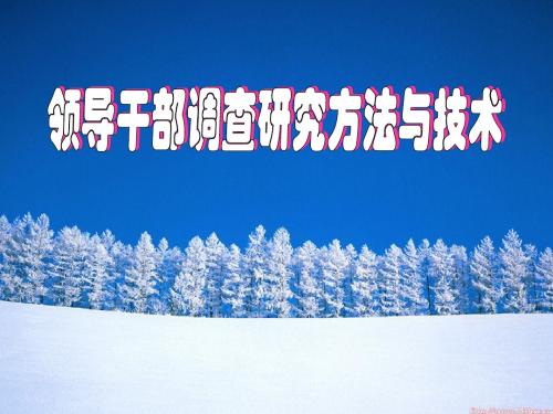领导干部社会调查方法