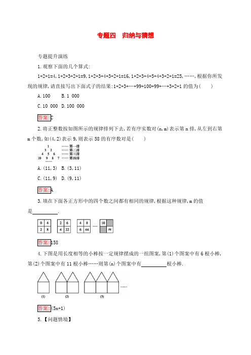 中考数学总复习热点专题突破训练专题四归纳与猜想新人教版1204335-数学备课大师【全免费】