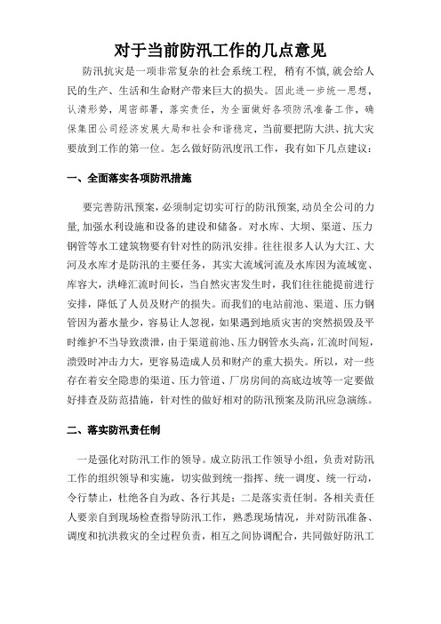 当前防汛工作的几点建议Microsoft Word 文档