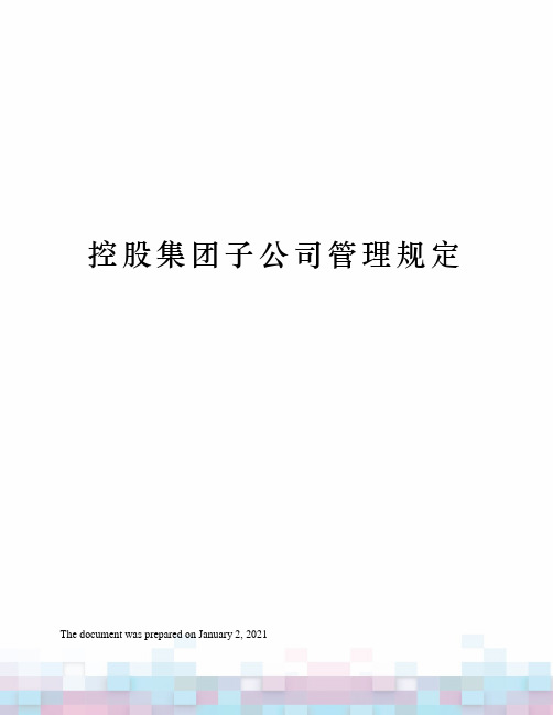 控股集团子公司管理规定