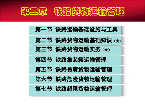 第二章铁路货物运输(3)铁路货物运输实务