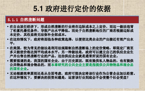 公共经济学公共企业定价和投资准则