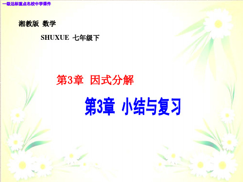 湘教版数学七年级下册第3章 因式分解  小结与复习 课件