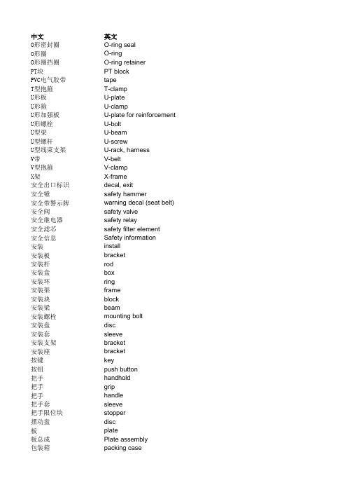挖掘机专业词语中英对照表2014-12-04