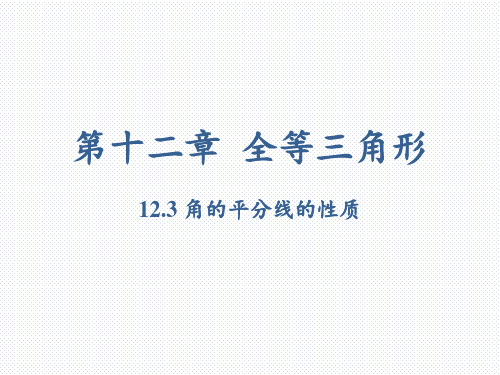人教版数学八年级上册 第十二章 12.3 角的平分线的性质 第一课时 课件(共33张PPT)
