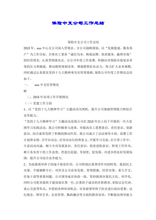 保险中支公司工作总结.docx