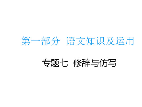 2020届中考语文总复习专题：专题七修辞与仿写(17页)ppt精品课件