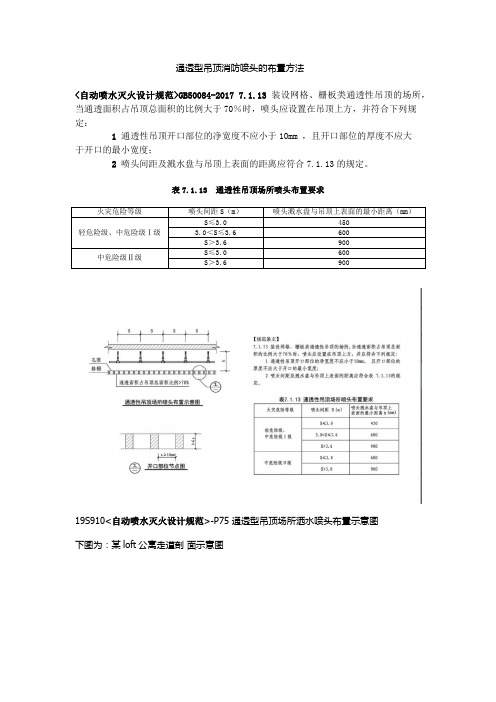通透型吊顶消防喷头的布置方法