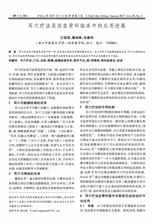 耳穴疗法及其在骨科临床中的应用进展