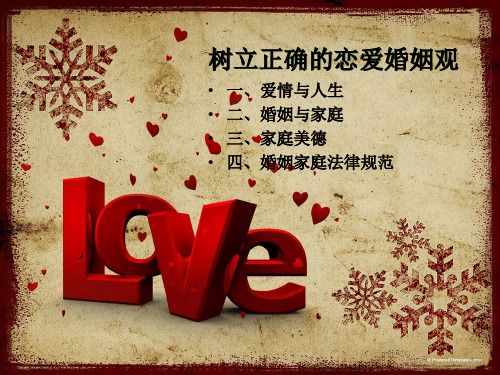 树立正确的恋爱婚姻观 PPT课件
